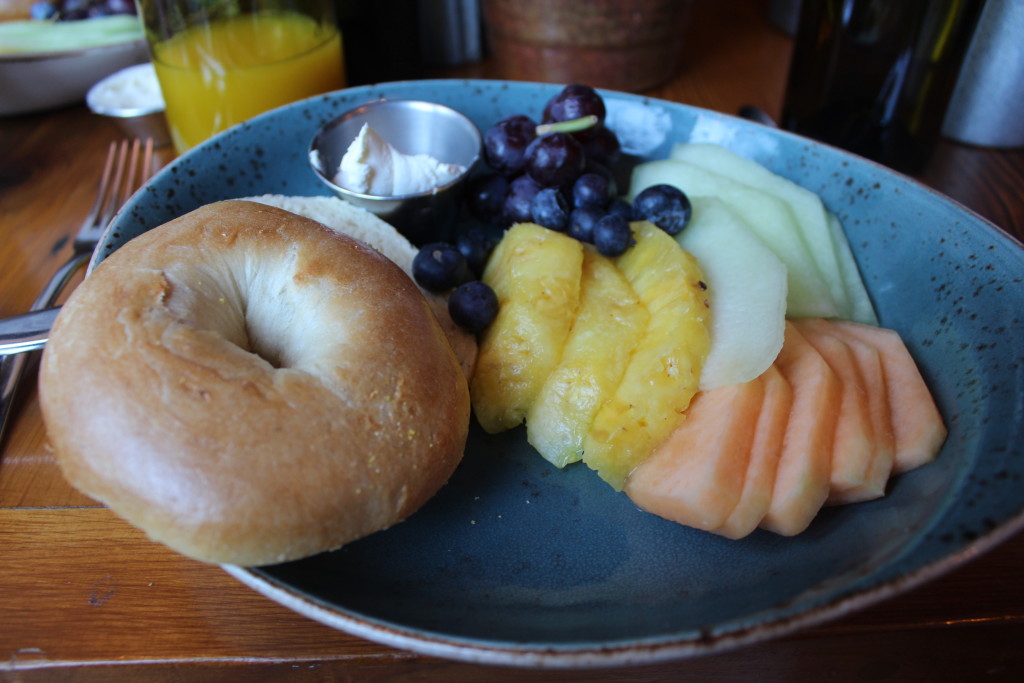 A colorful continental breakfast served by Stephanie, our delightful waitress.