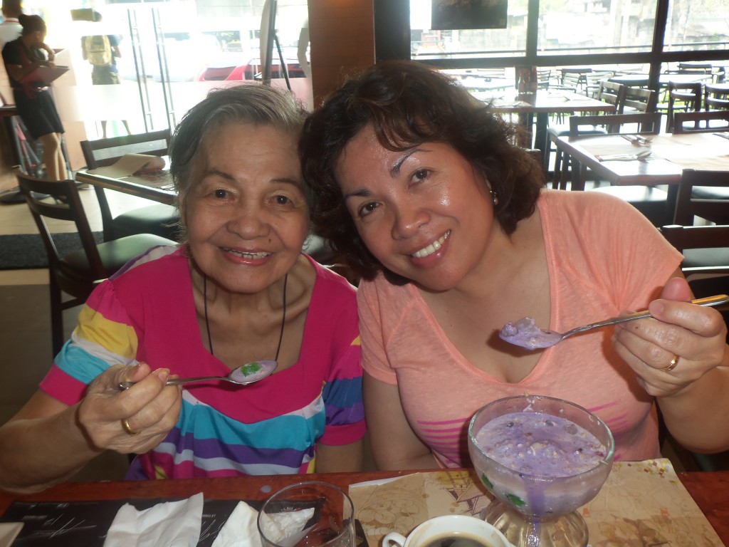 Nanay (left) with my sister Jojie. What a beautiful smile! We miss you Nay! This was taken in 2014.
